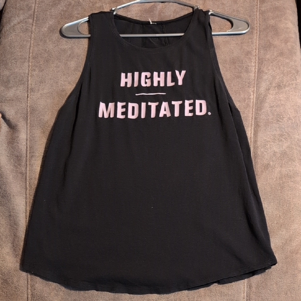 Black 'Highly Meditated' Tank Top